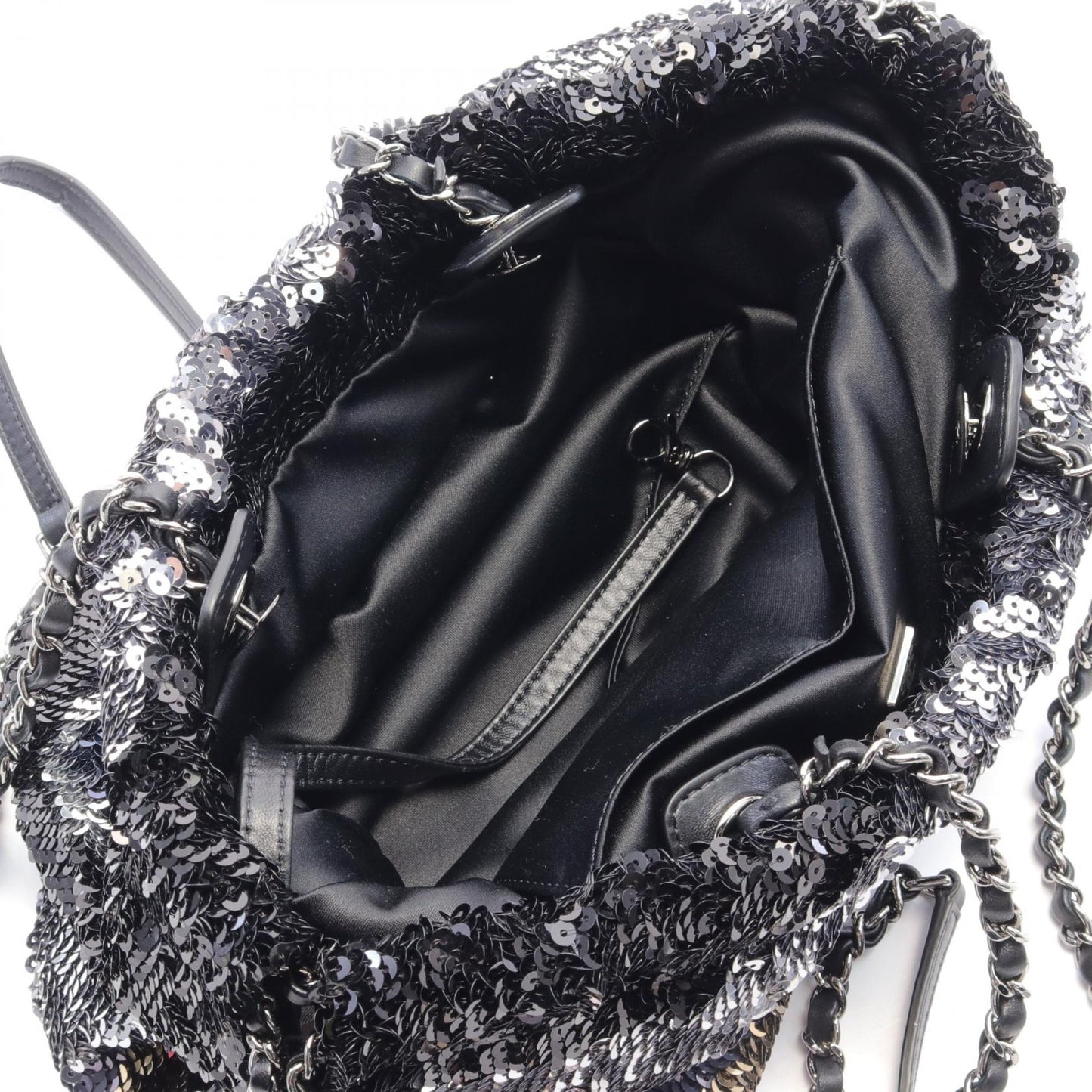 Chanel Leather Sequin Coco Mark Tote Bag
