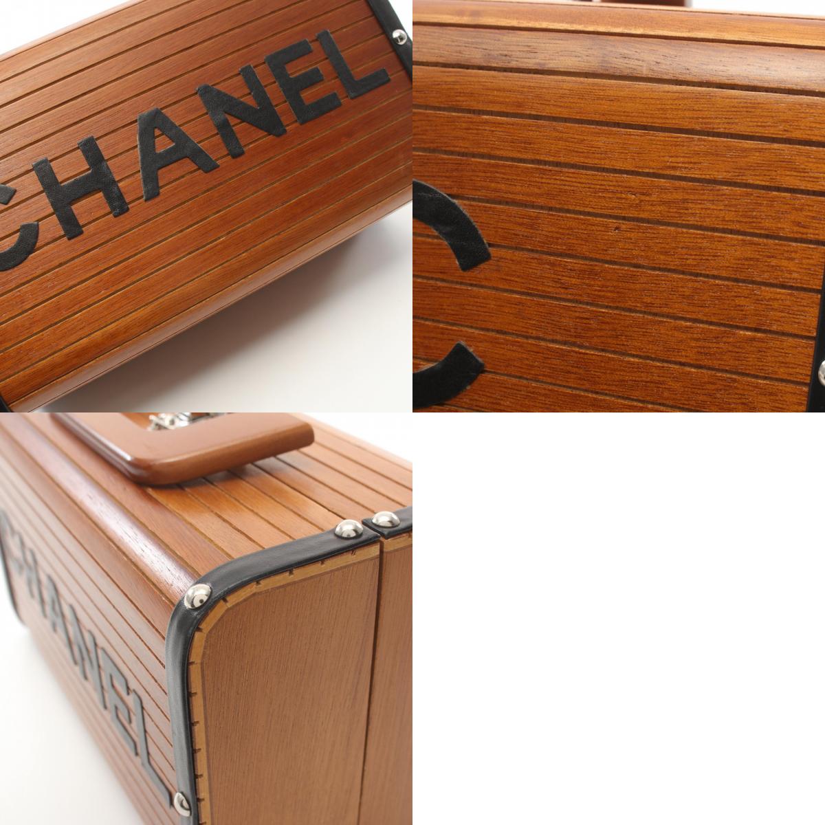 Chanel Leather Wood Coco Mark Handbag
