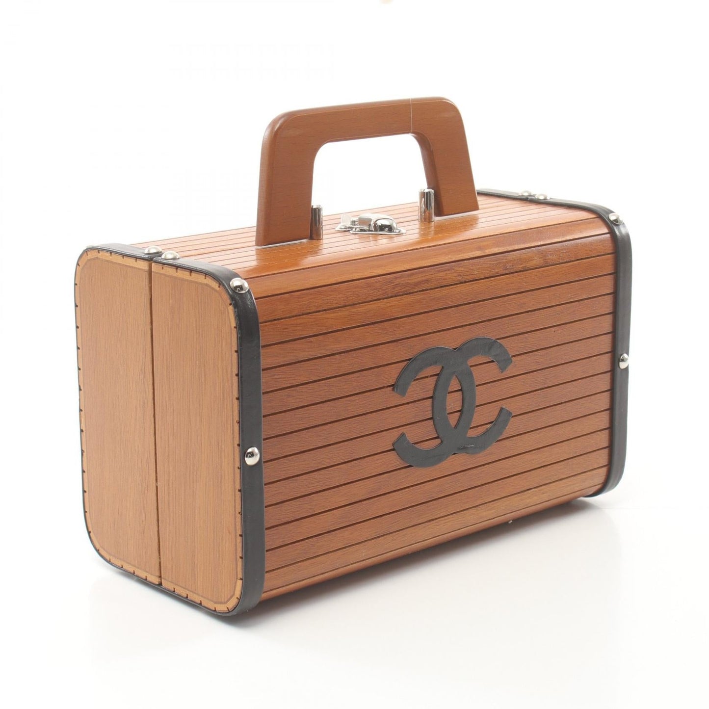 Chanel Leather Wood Coco Mark Handbag