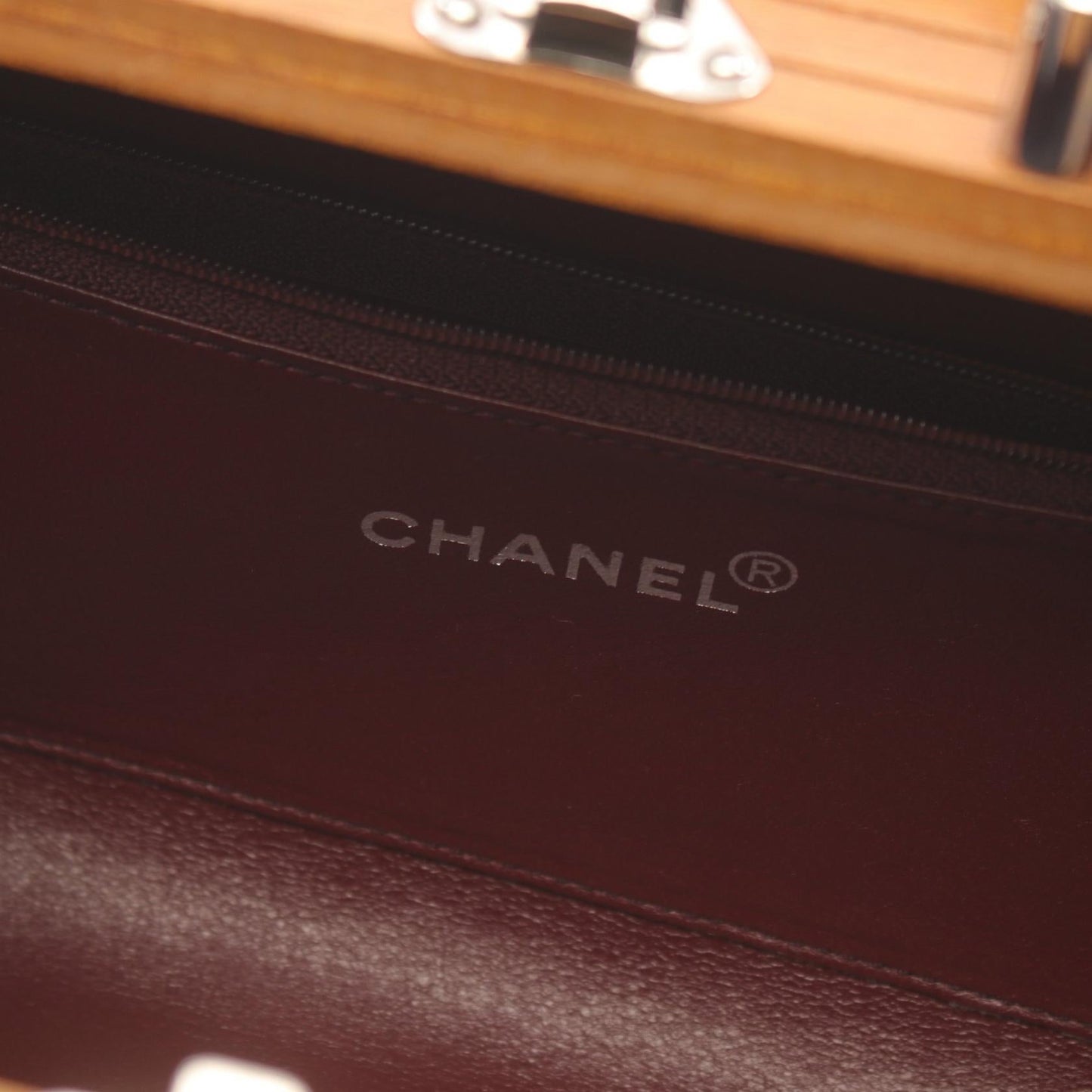 Chanel Leather Wood Coco Mark Handbag