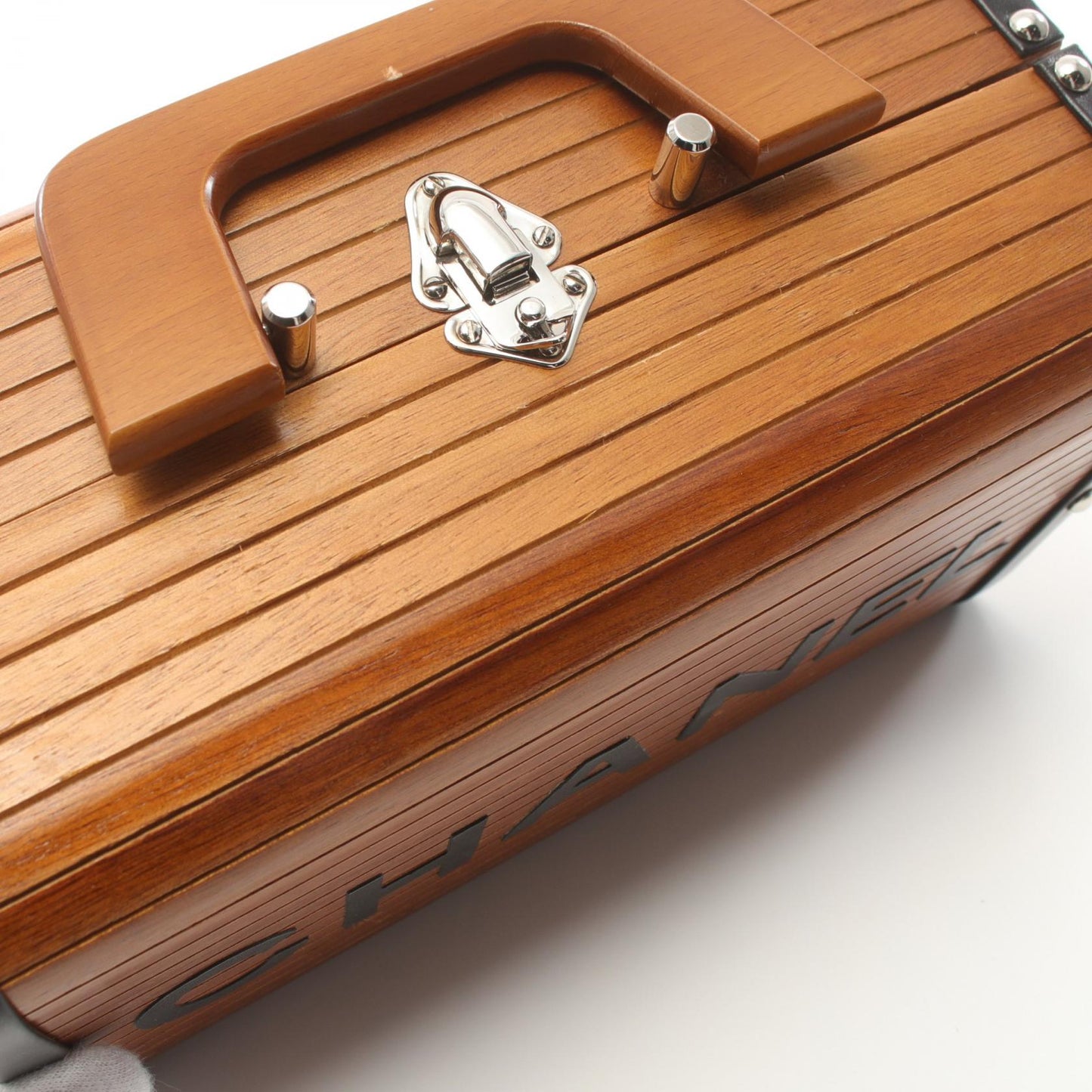 Chanel Leather Wood Coco Mark Handbag
