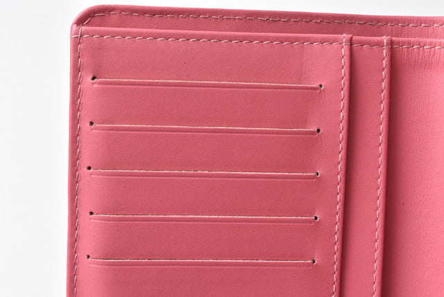 Chanel Quilted Leather Bifold Wallet Rose Silver Hardware