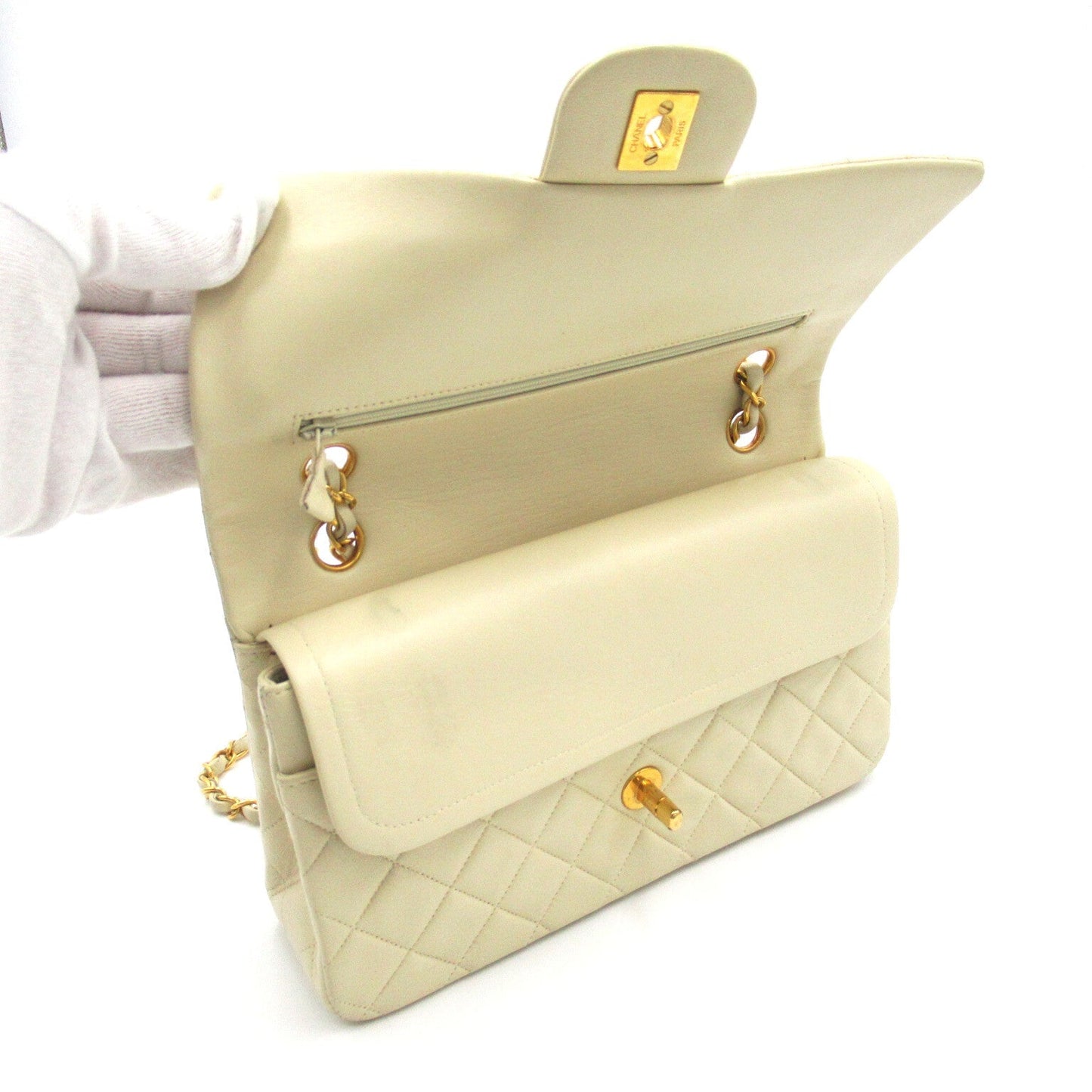 Chanel Medium Classic Double Flap Bag Leather Shoulder Bag in New Condition