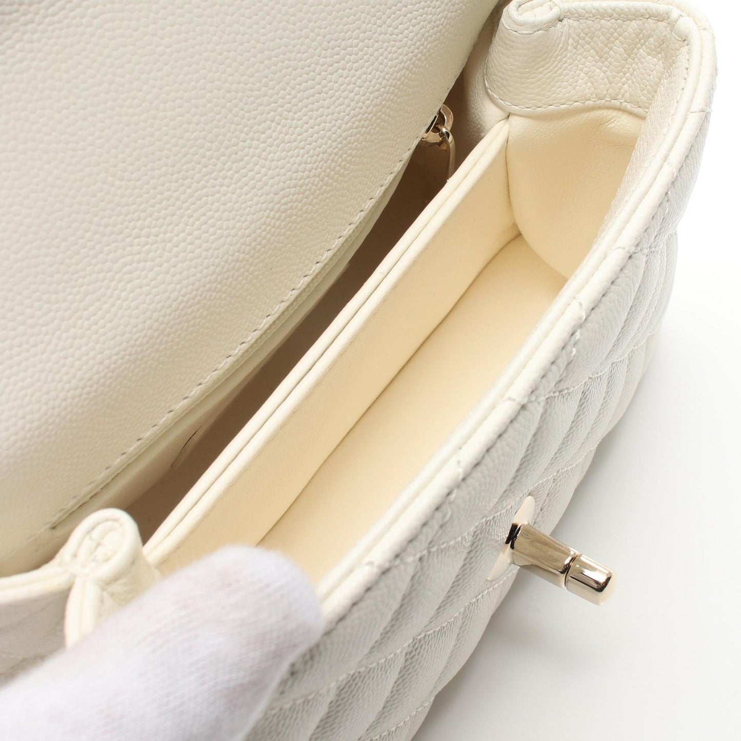 Chanel Coco Handle XXS Top Handle Bag White