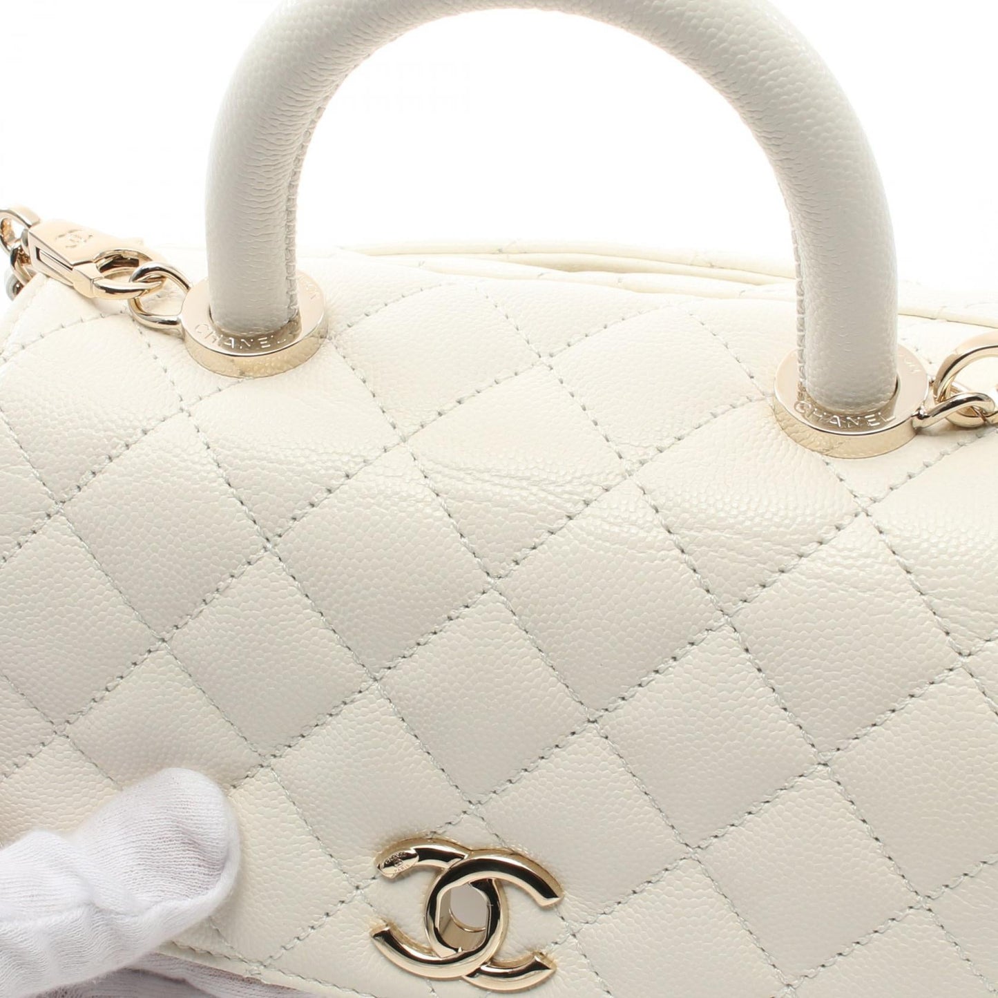 Chanel Coco Handle XXS Top Handle Bag White