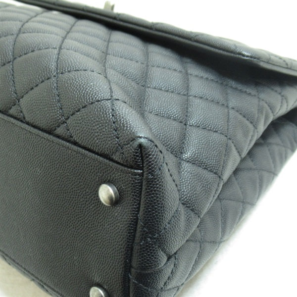 Chanel CC Caviar Top Handle Handbag Leather Crossbody Bag A92991 in Great Condition