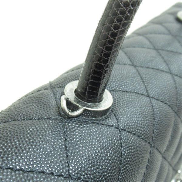 Chanel CC Caviar Top Handle Handbag Leather Crossbody Bag A92991 in Great Condition