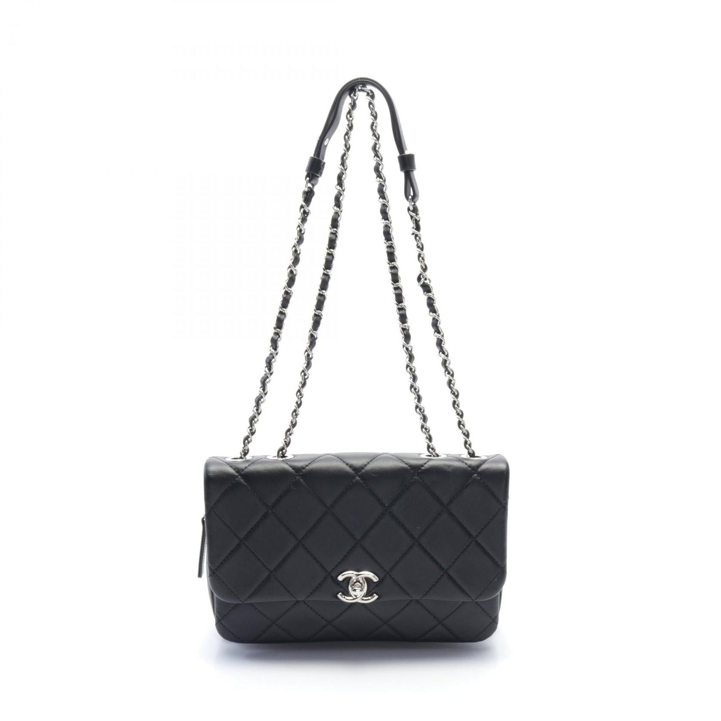 Chanel Leather Matelasse Shoulder Bag Black