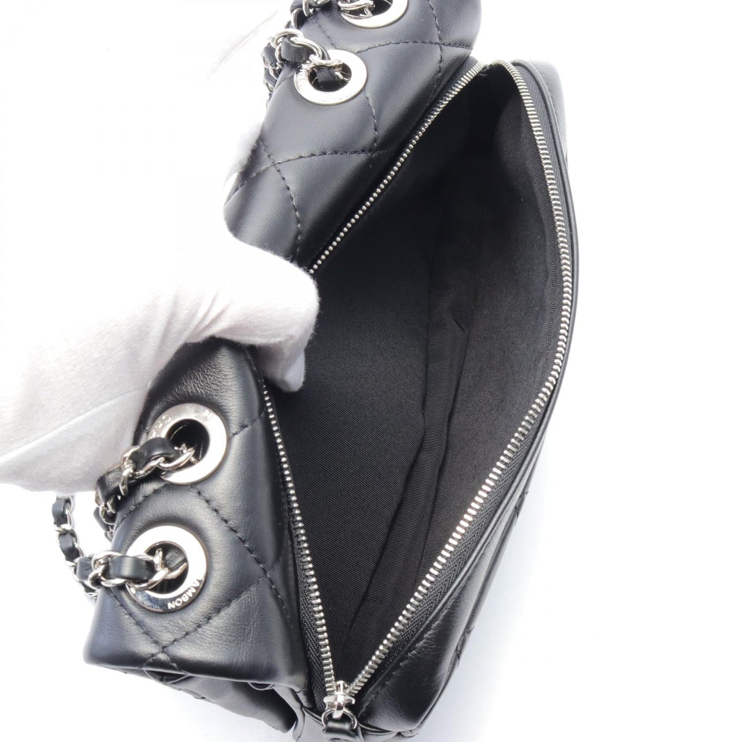 Chanel Leather Matelasse Shoulder Bag Black