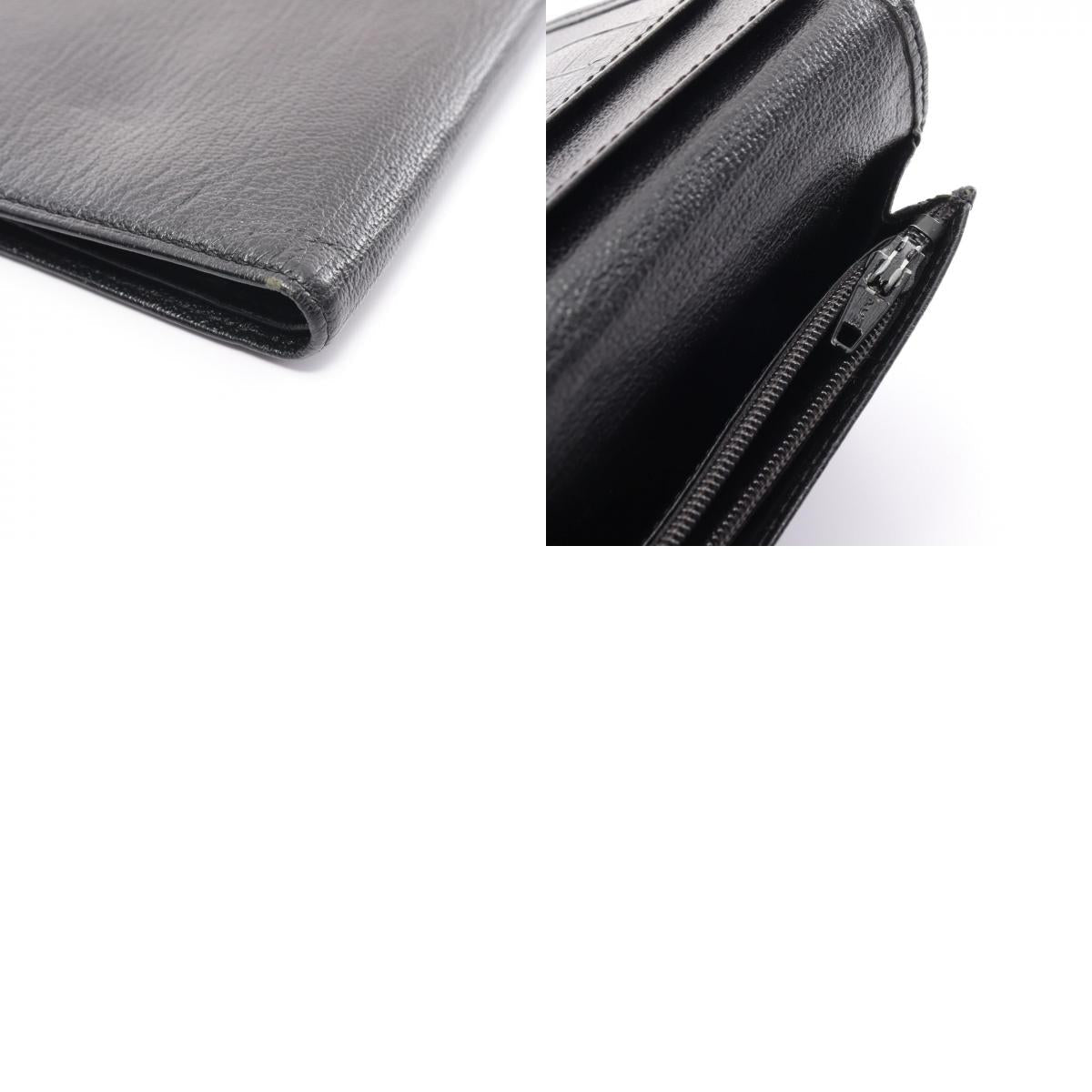 Chanel Leather Coco Mark Long Wallet Black