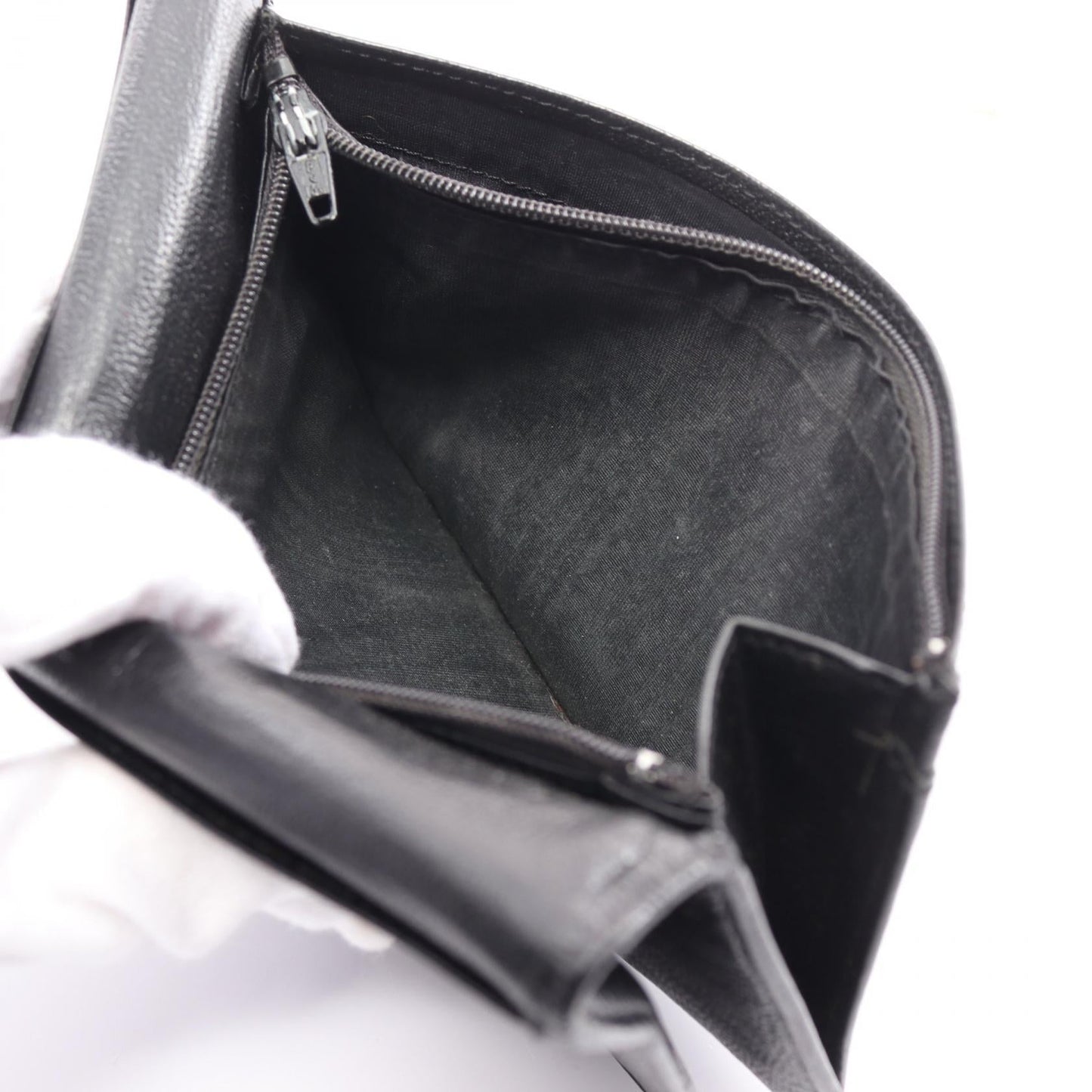 Chanel Leather Coco Mark Long Wallet Black