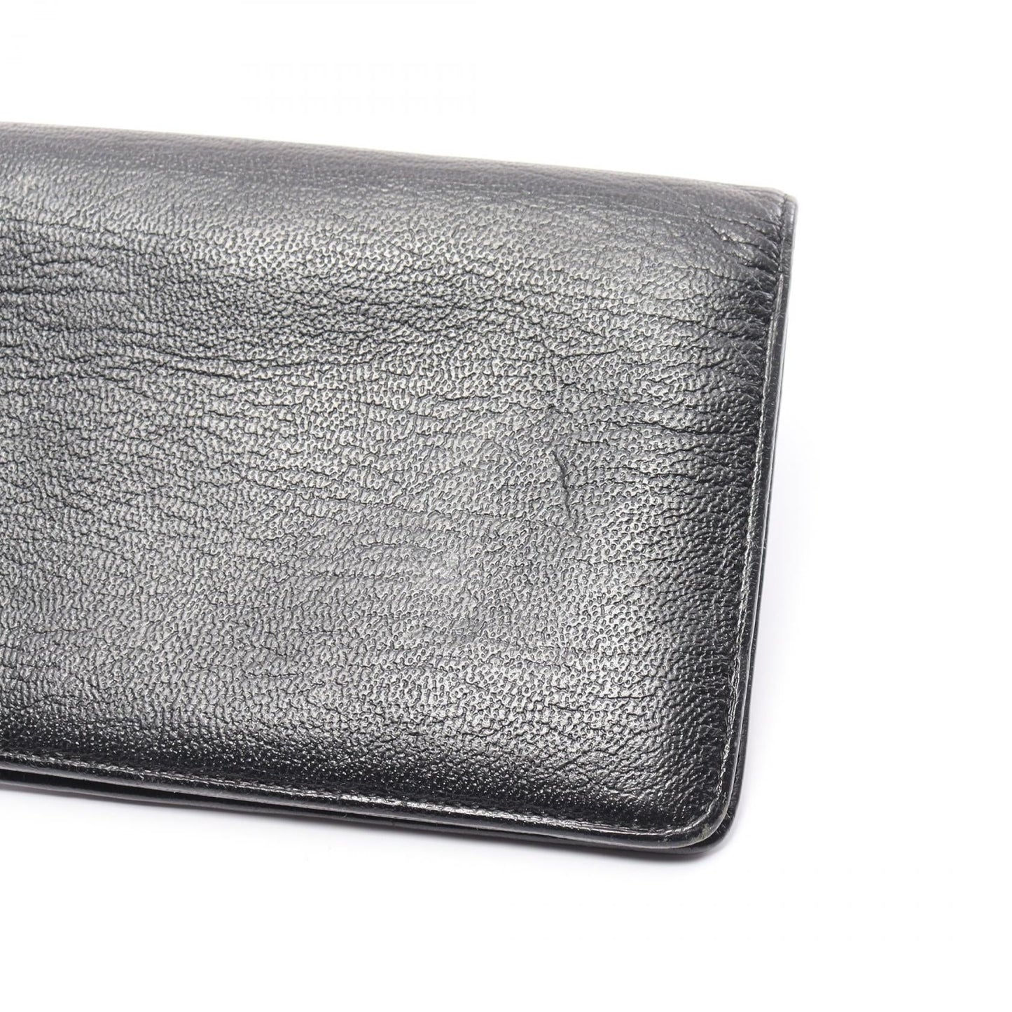 Chanel Leather Coco Mark Long Wallet Black