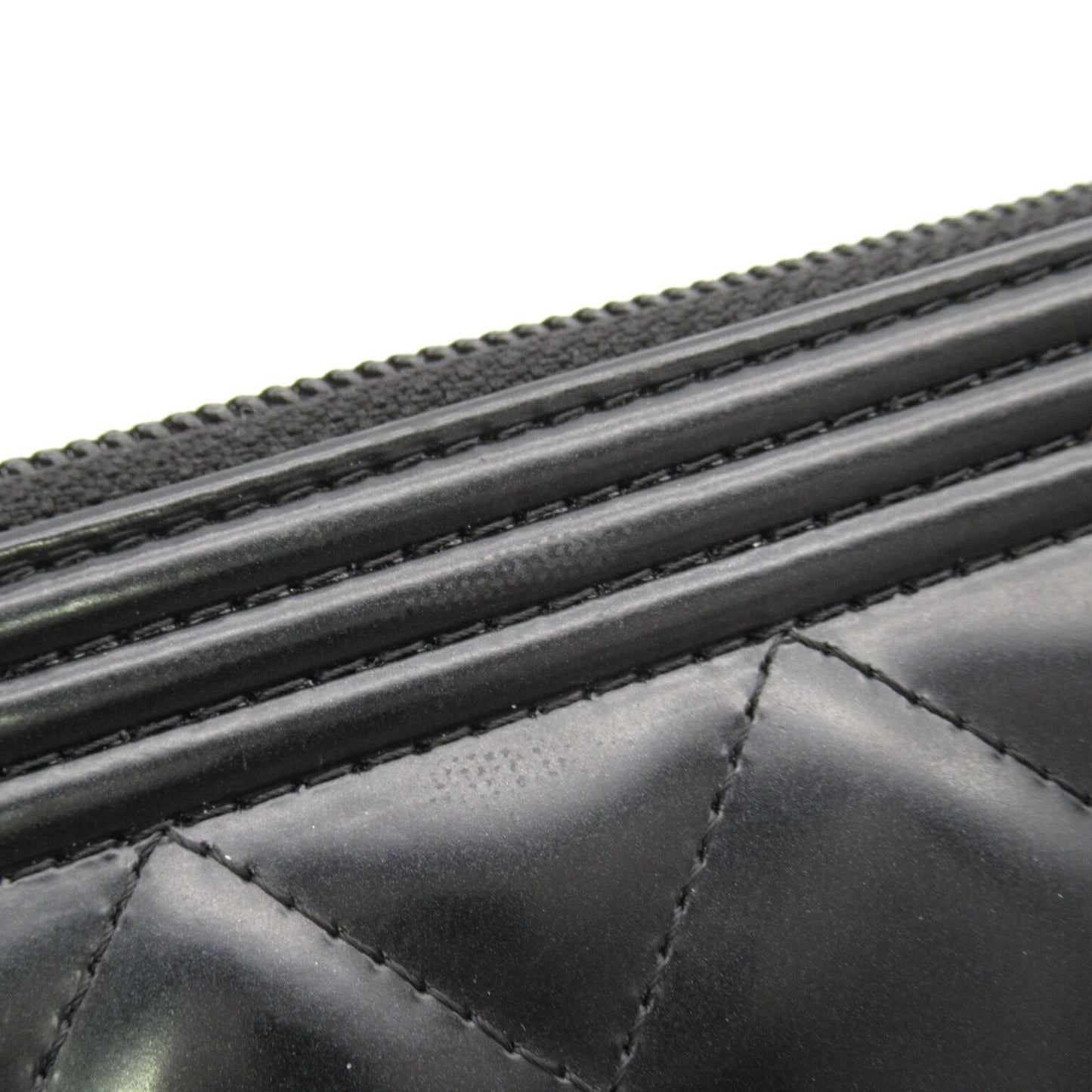 Chanel Boy Long Wallet Black Leather