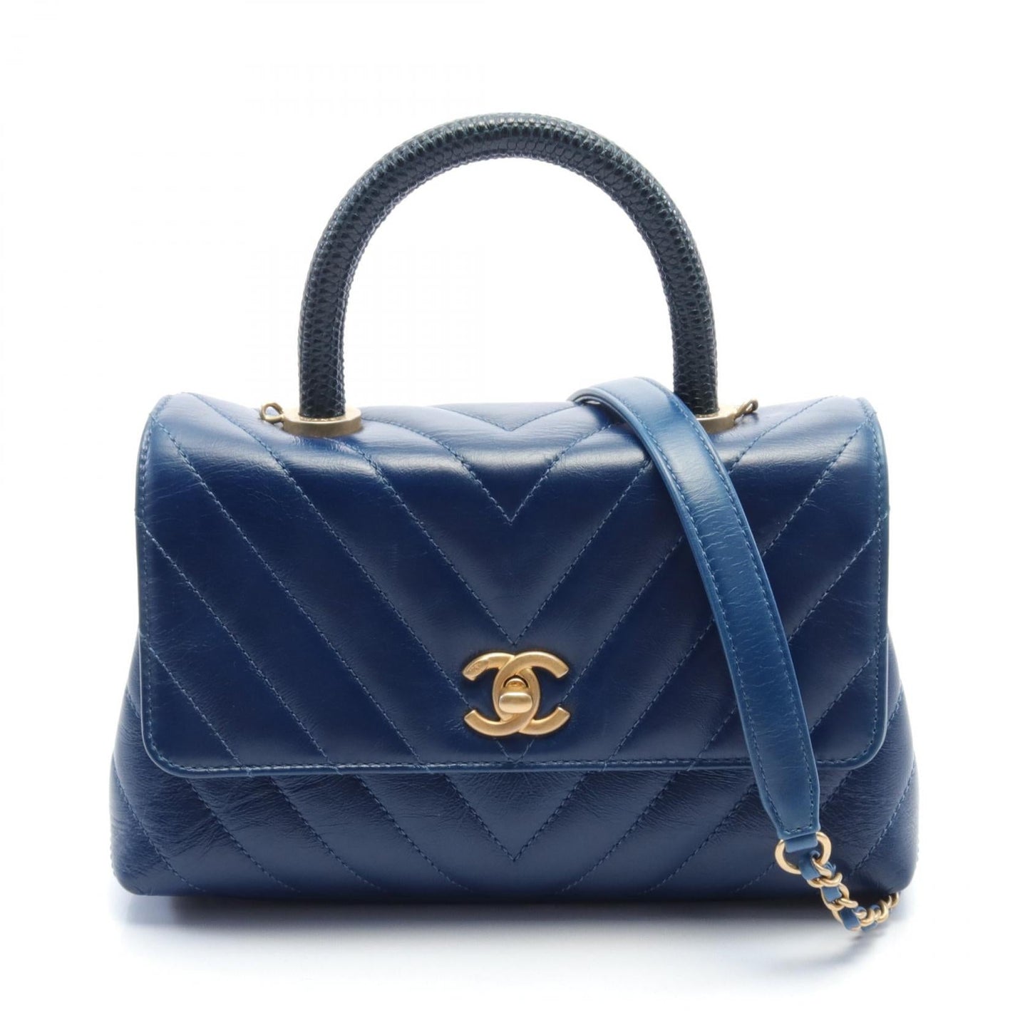 Chanel Coco Handle V-Stitch Exotic Leather Handbag