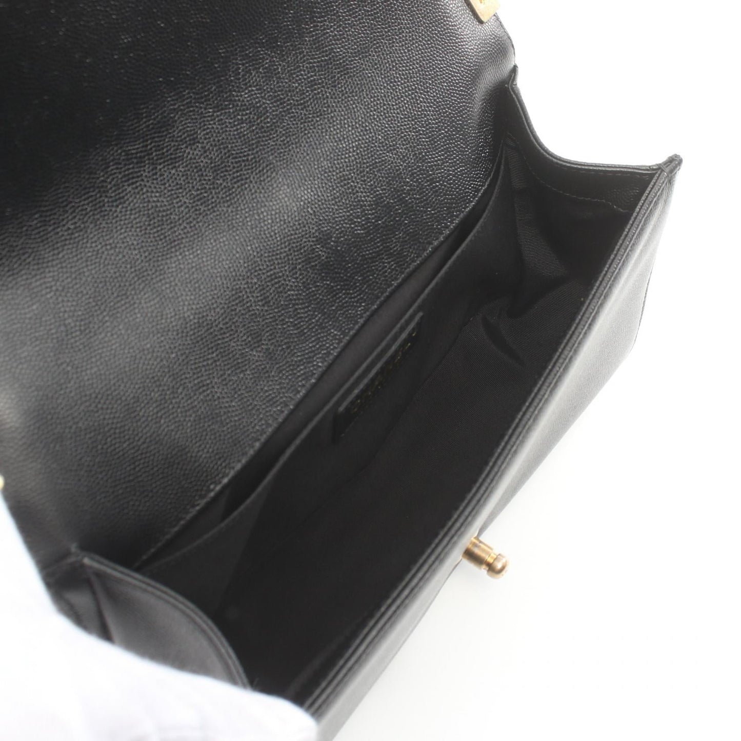 Chanel Boy Caviar Shoulder Bag Black