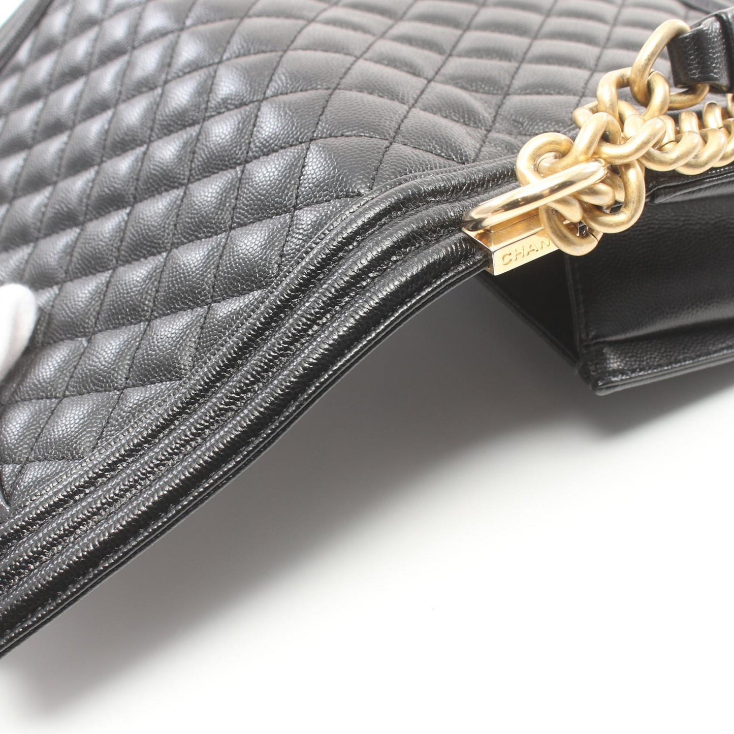 Chanel Boy Caviar Shoulder Bag Black