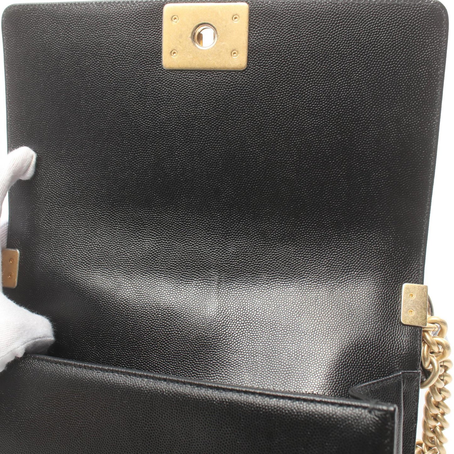 Chanel Boy Caviar Shoulder Bag Black