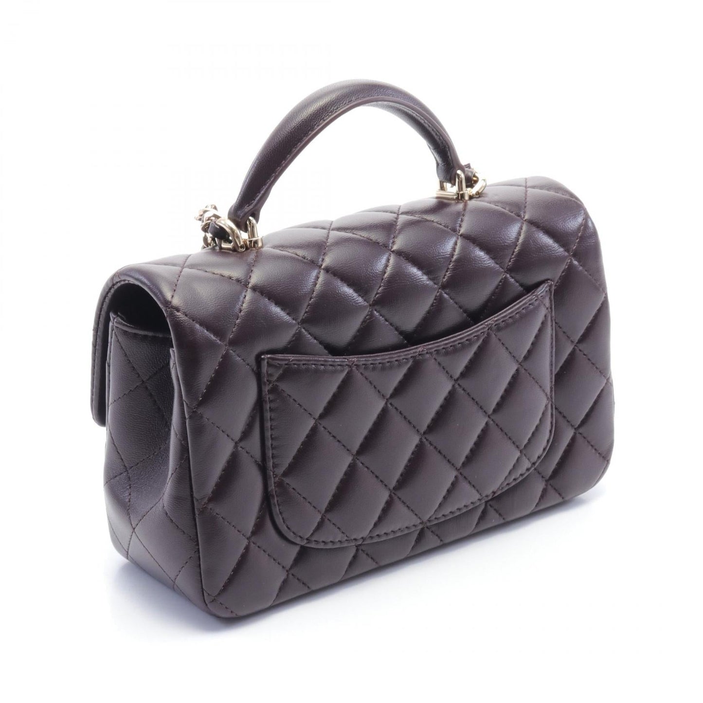 Chanel CC Matelasse Mini Top Handle Flap Bag Leather Shoulder Bag AS2431