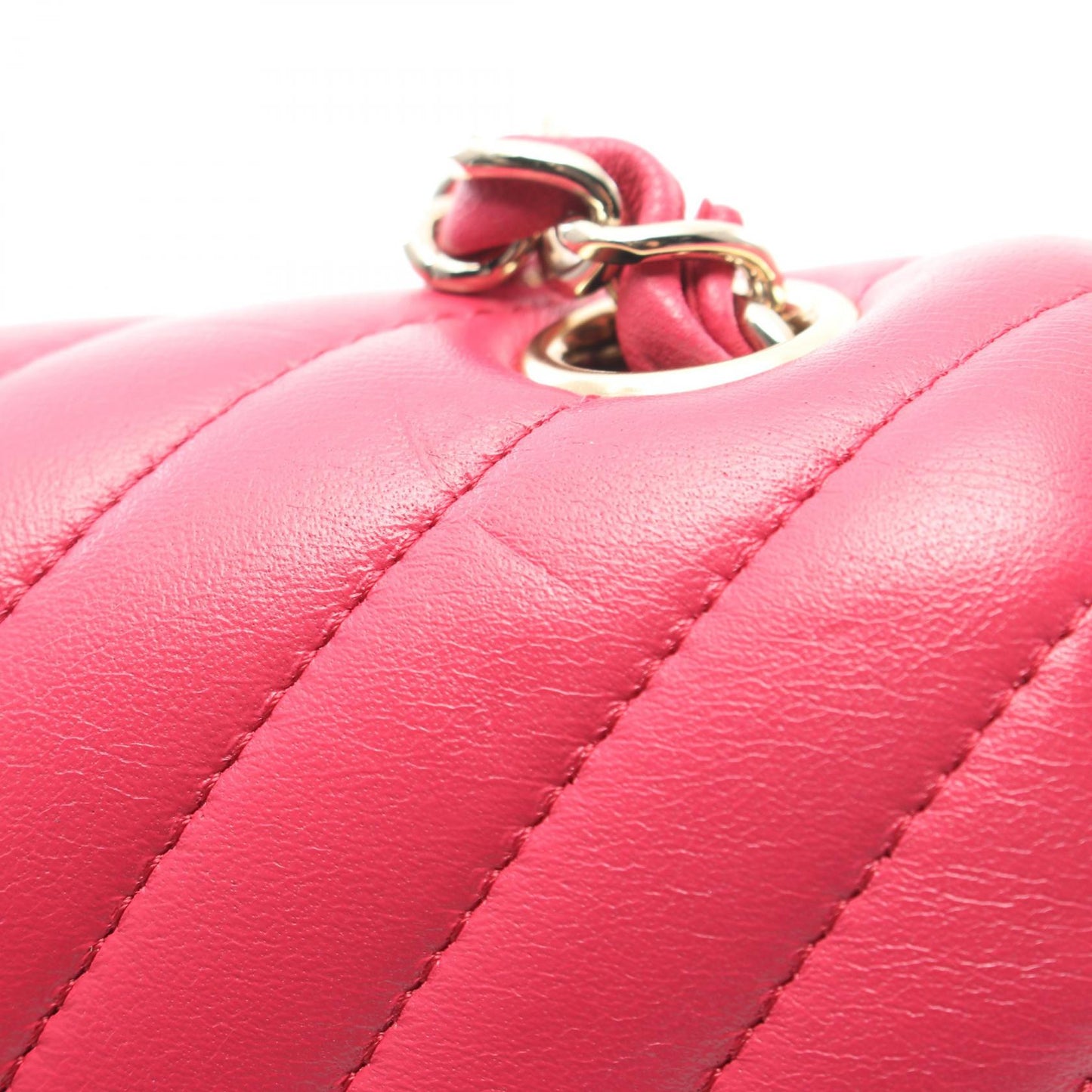 Chanel V-Stitch Lambskin Shoulder Bag Pink