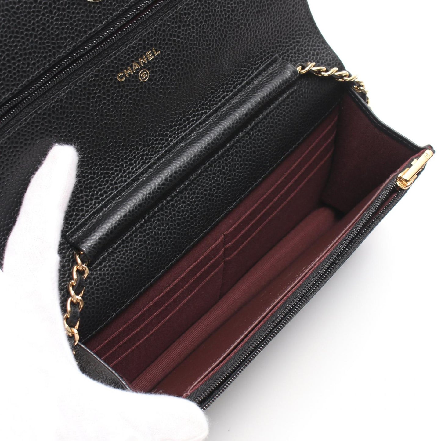 Chanel Caviar Skin Matelasse Shoulder Bag Black