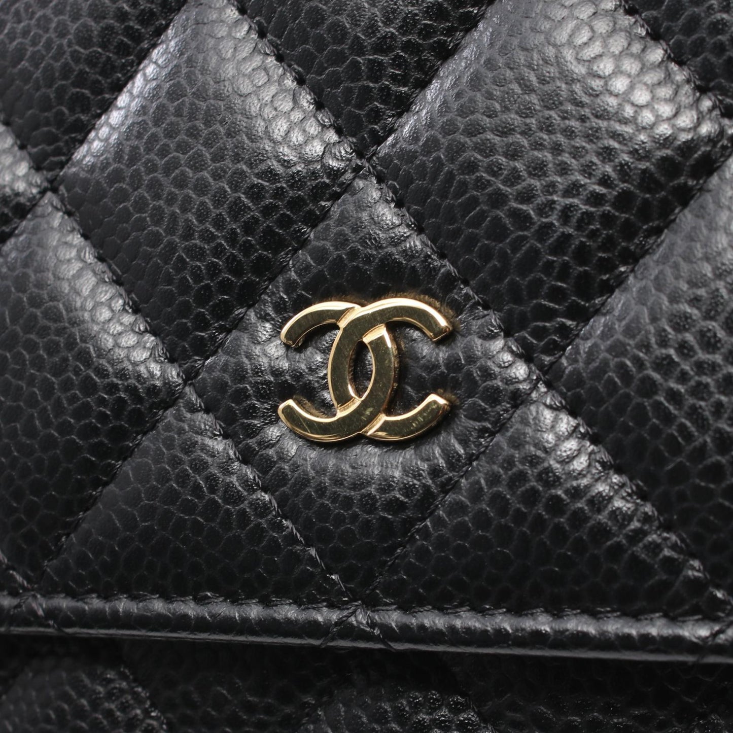 Chanel Caviar Skin Matelasse Shoulder Bag Black