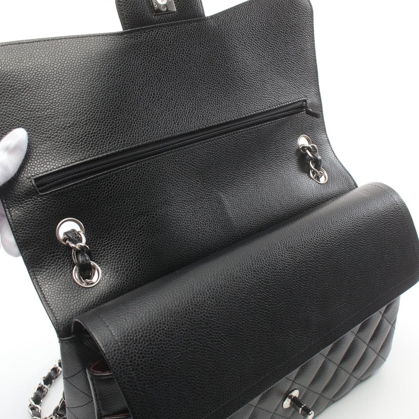 Chanel Leather Grained Calfskin Large Flap Bag