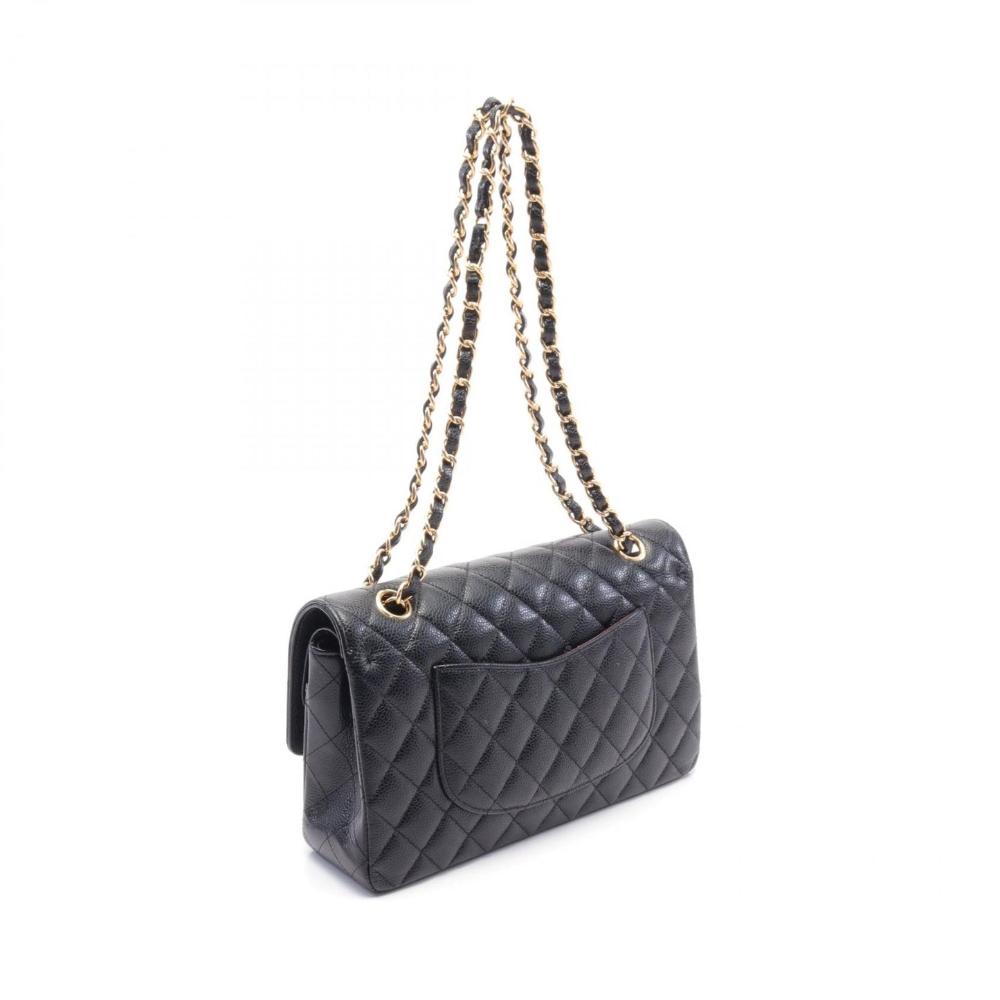 Chanel Matelasse W Flap Shoulder Bag Black
