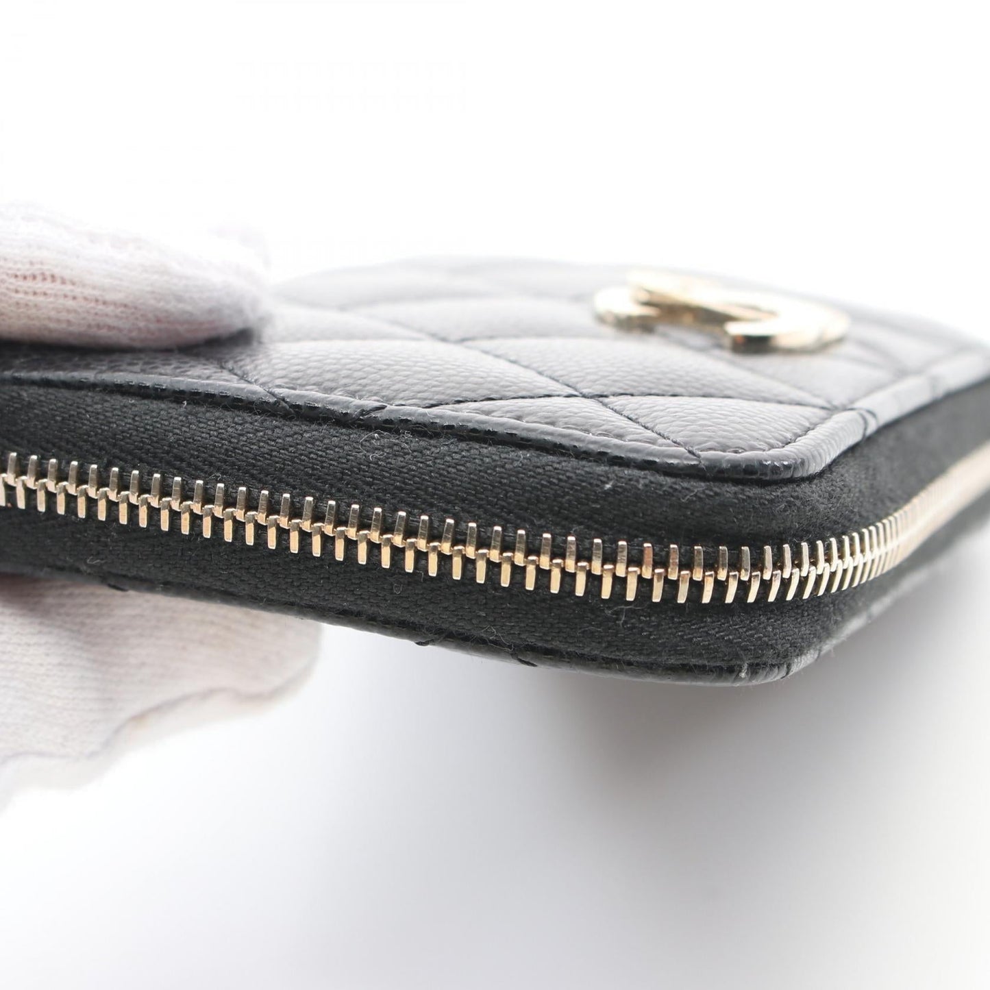 Chanel Matelasse Round Leather Wallet Black