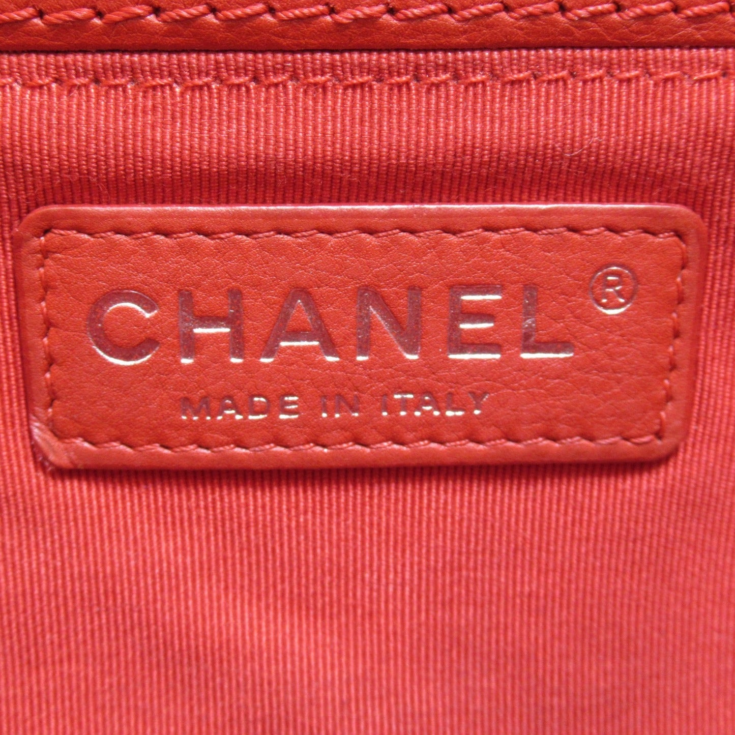 Chanel Boy Chain Shoulder Bag Red Leather