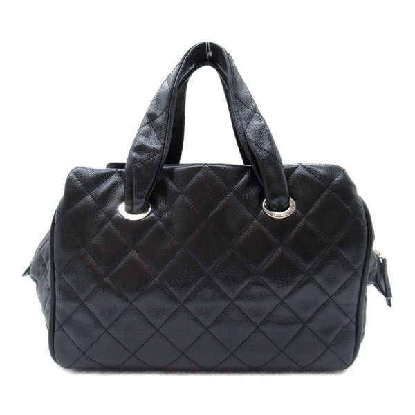 Chanel Quilted CC Caviar Bowler Bag Leather Handbag in Great Condition