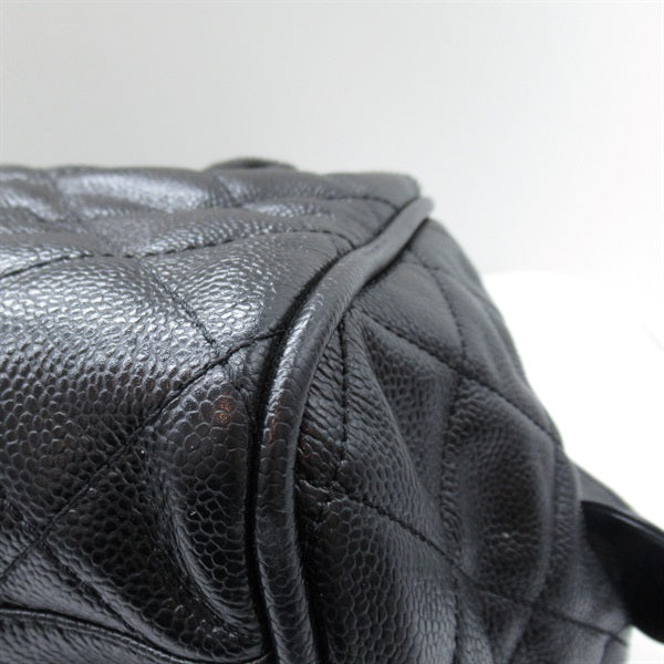 Chanel Quilted CC Caviar Bowler Bag Leather Handbag in Great Condition