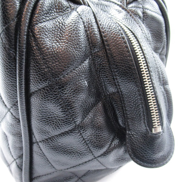 Chanel Quilted CC Caviar Bowler Bag Leather Handbag in Great Condition