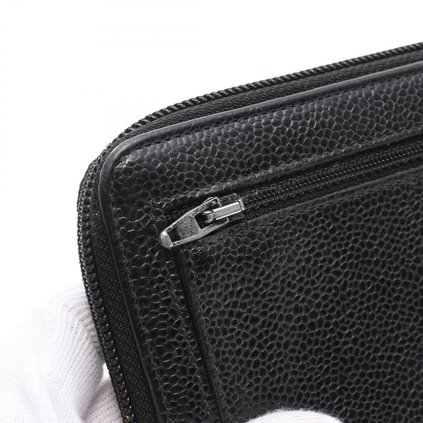 Chanel Coco Mark Caviar Skin Round Zipper Wallet Leather Long Wallet 8174531 in New Condition