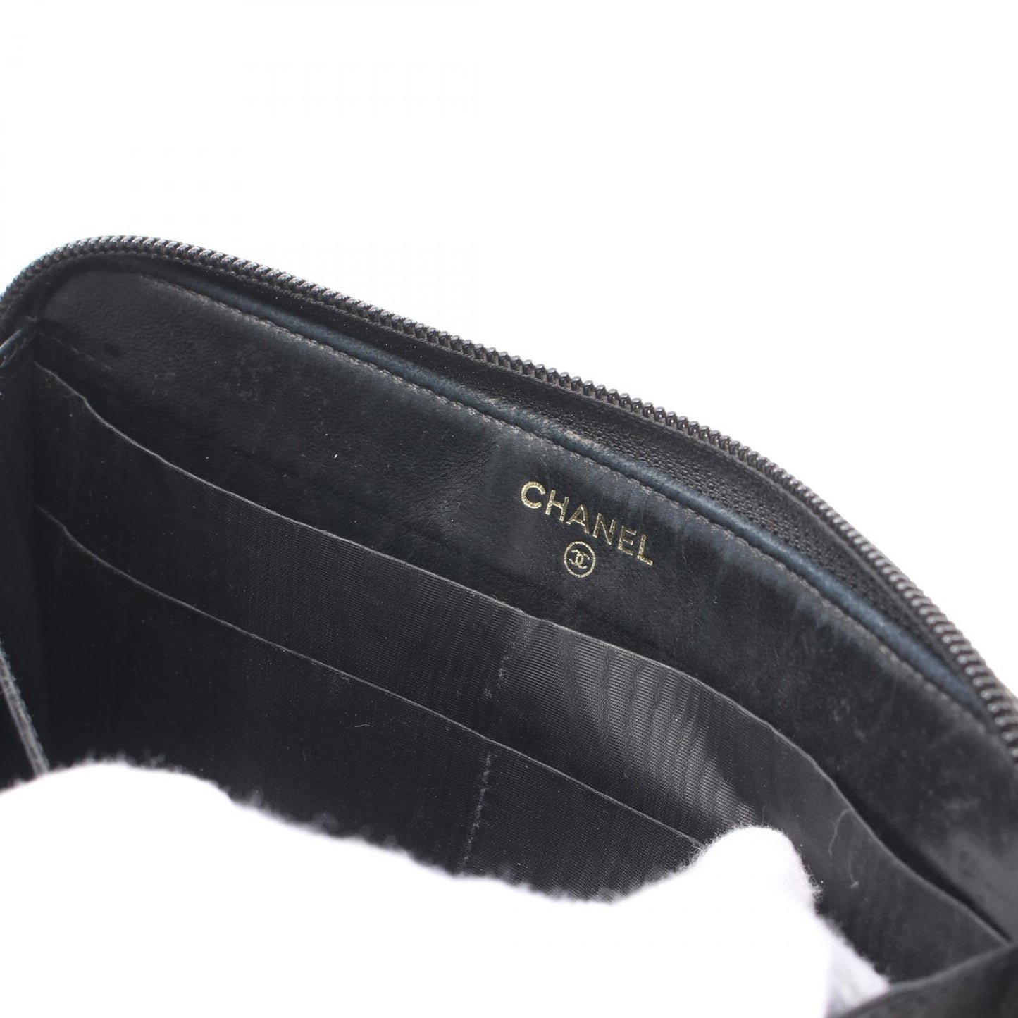 Chanel Coco Mark Caviar Skin Round Zipper Wallet Leather Long Wallet 8174531 in New Condition
