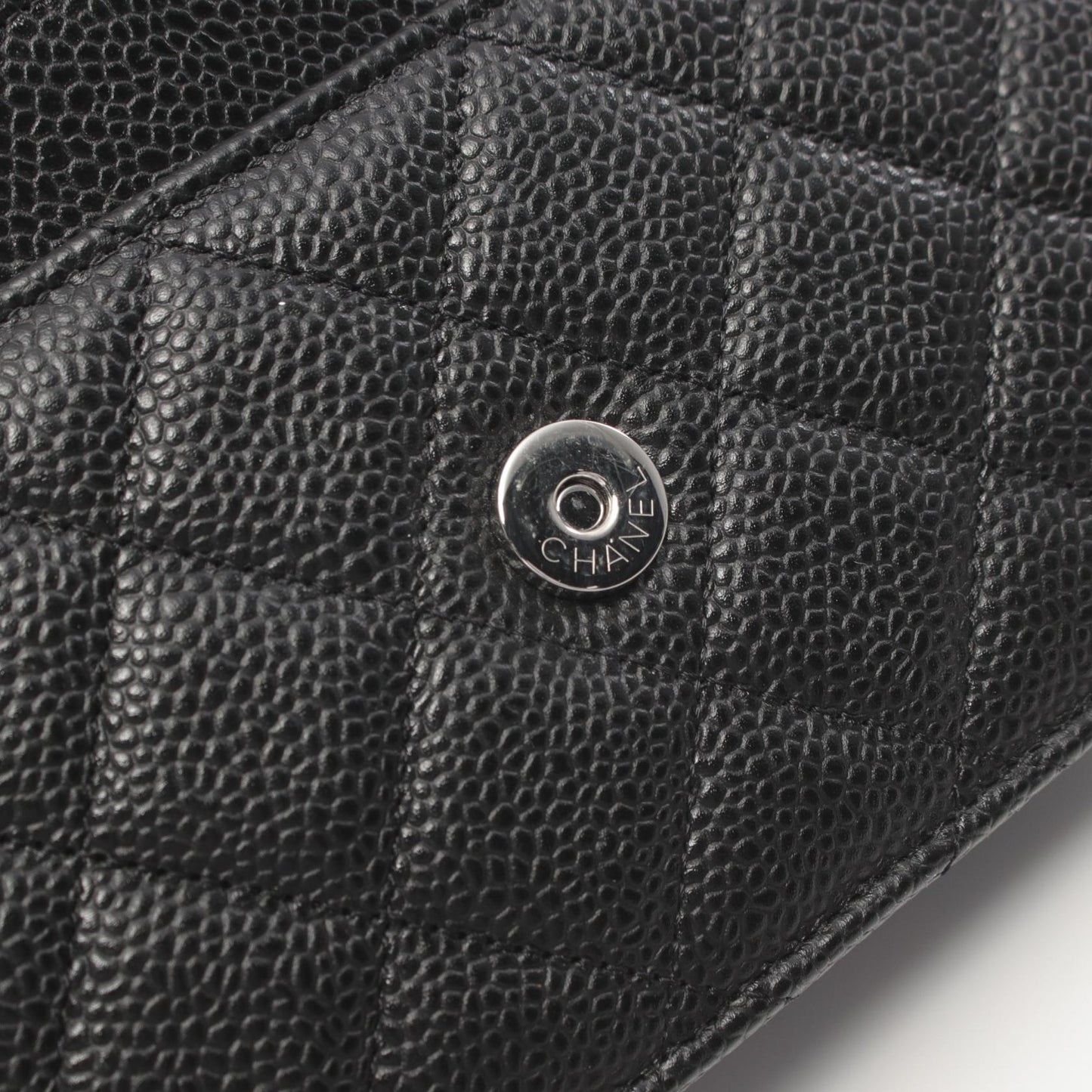 Chanel Caviar Skin Matelasse Shoulder Bag Black