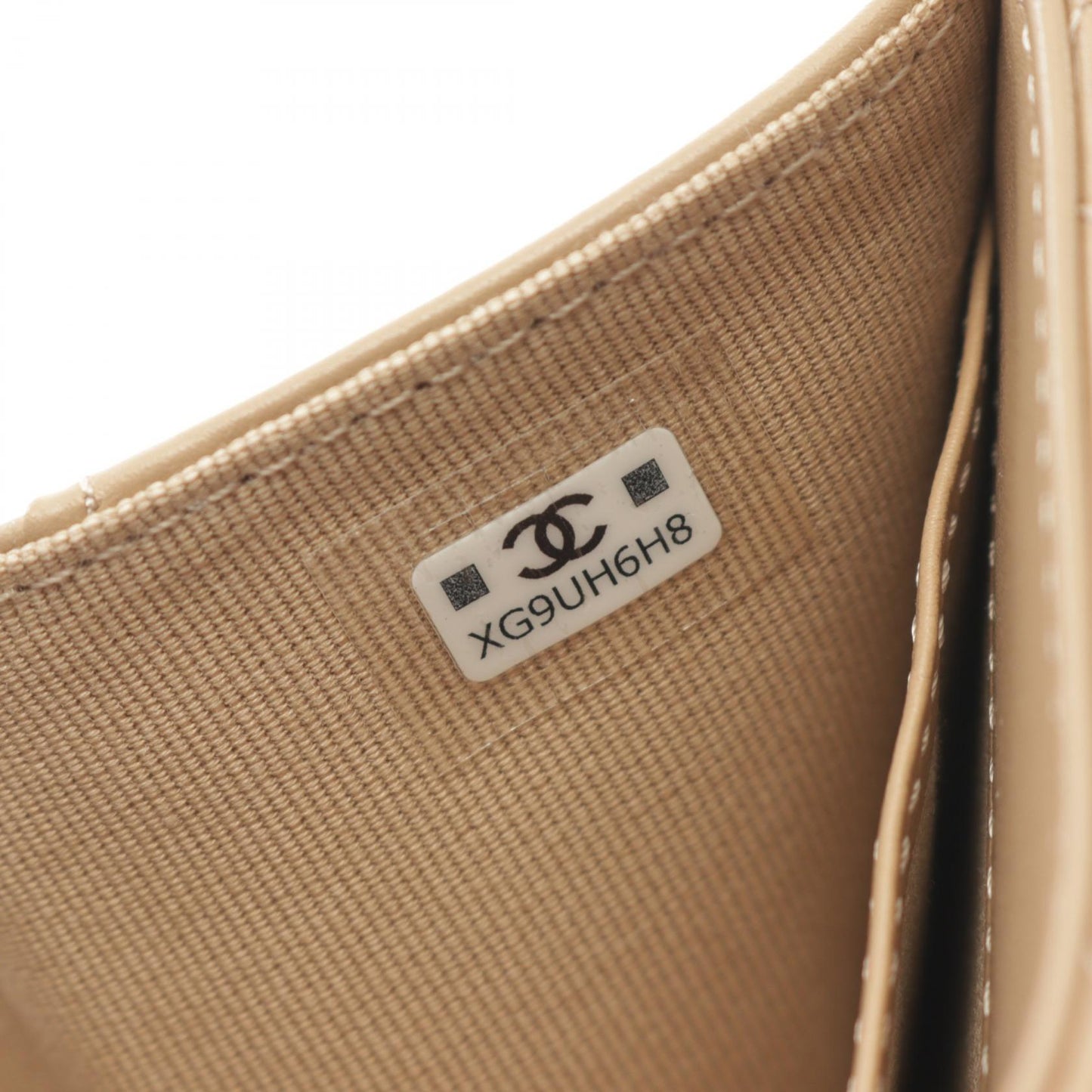 Chanel Leather Tri-Fold Wallet Beige