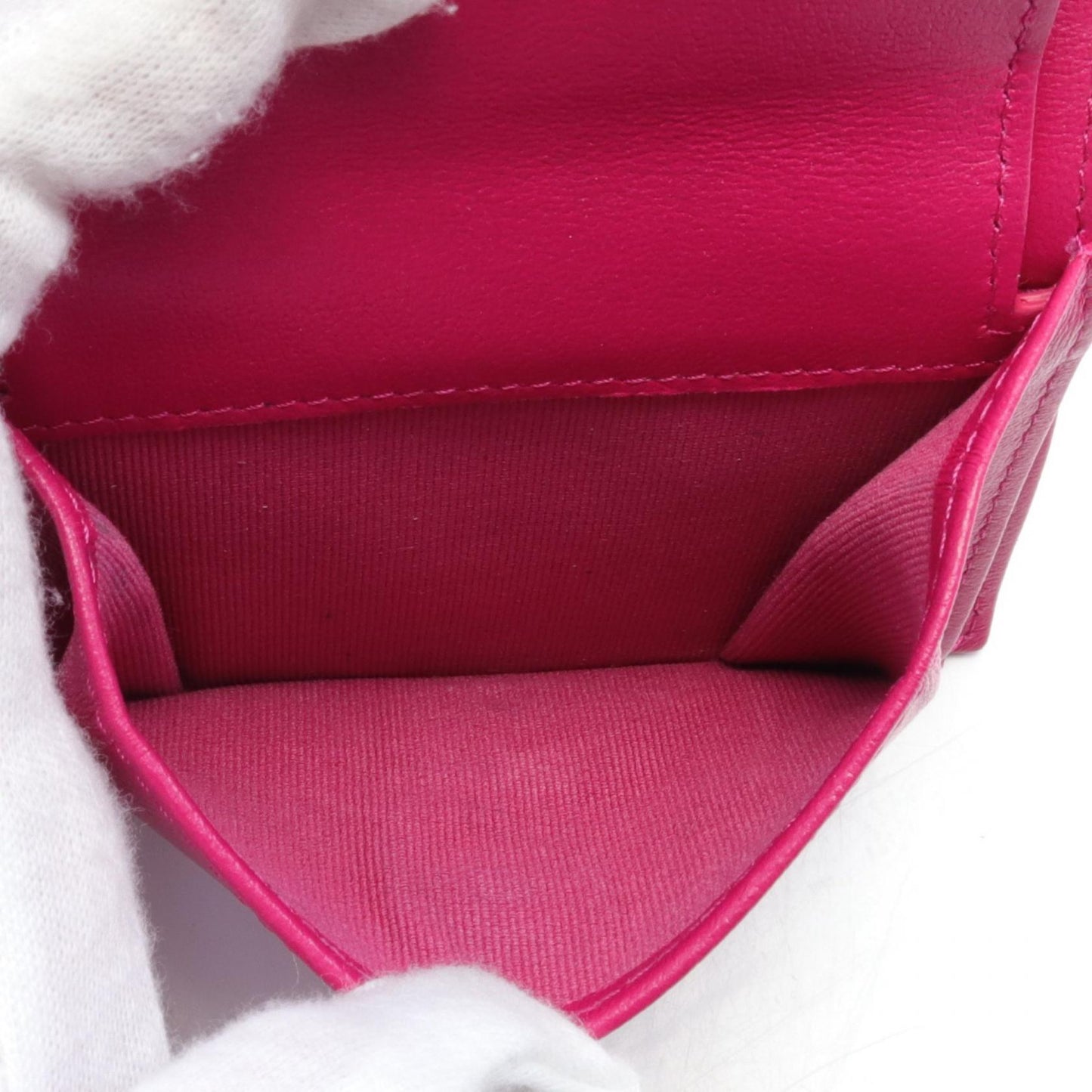 Chanel Matelasse Coco Mark Leather Wallet Pink