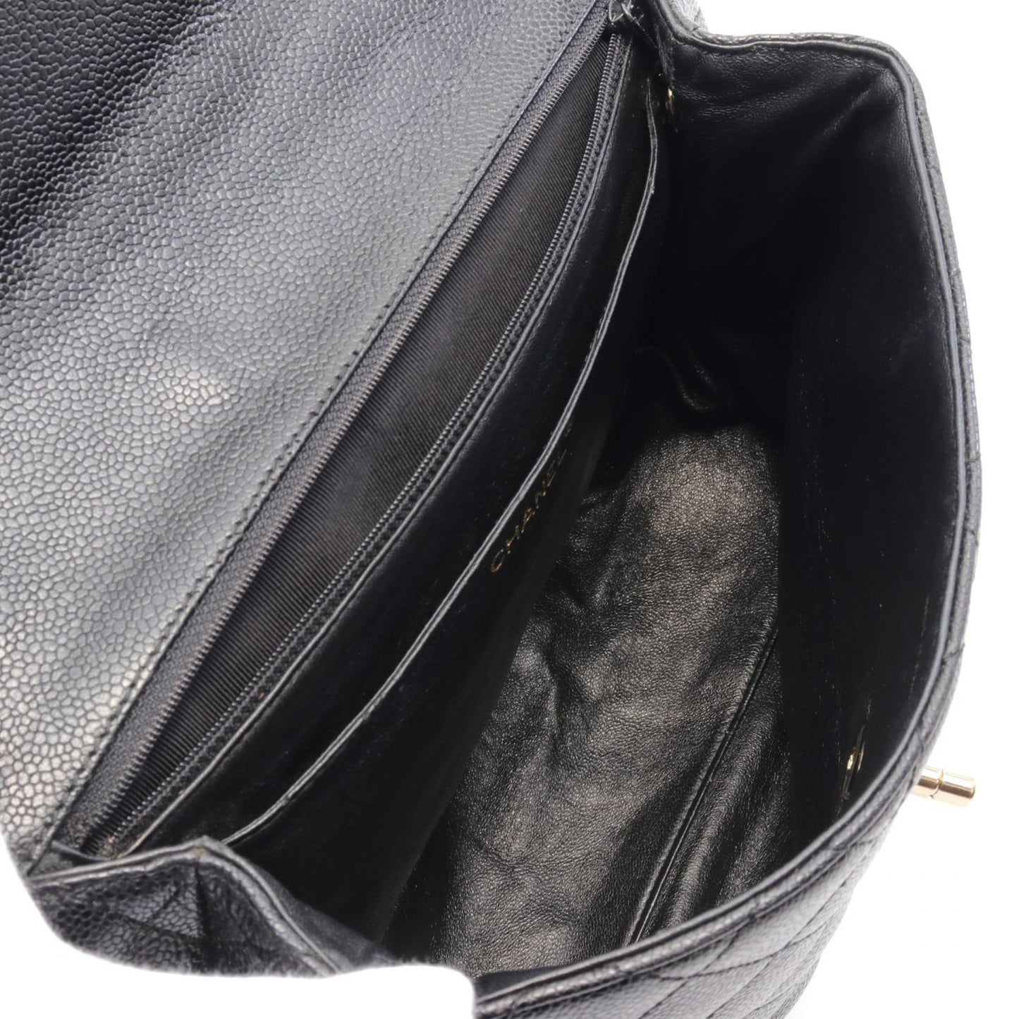 Chanel Caviar Skin Matelasse Handbag Black