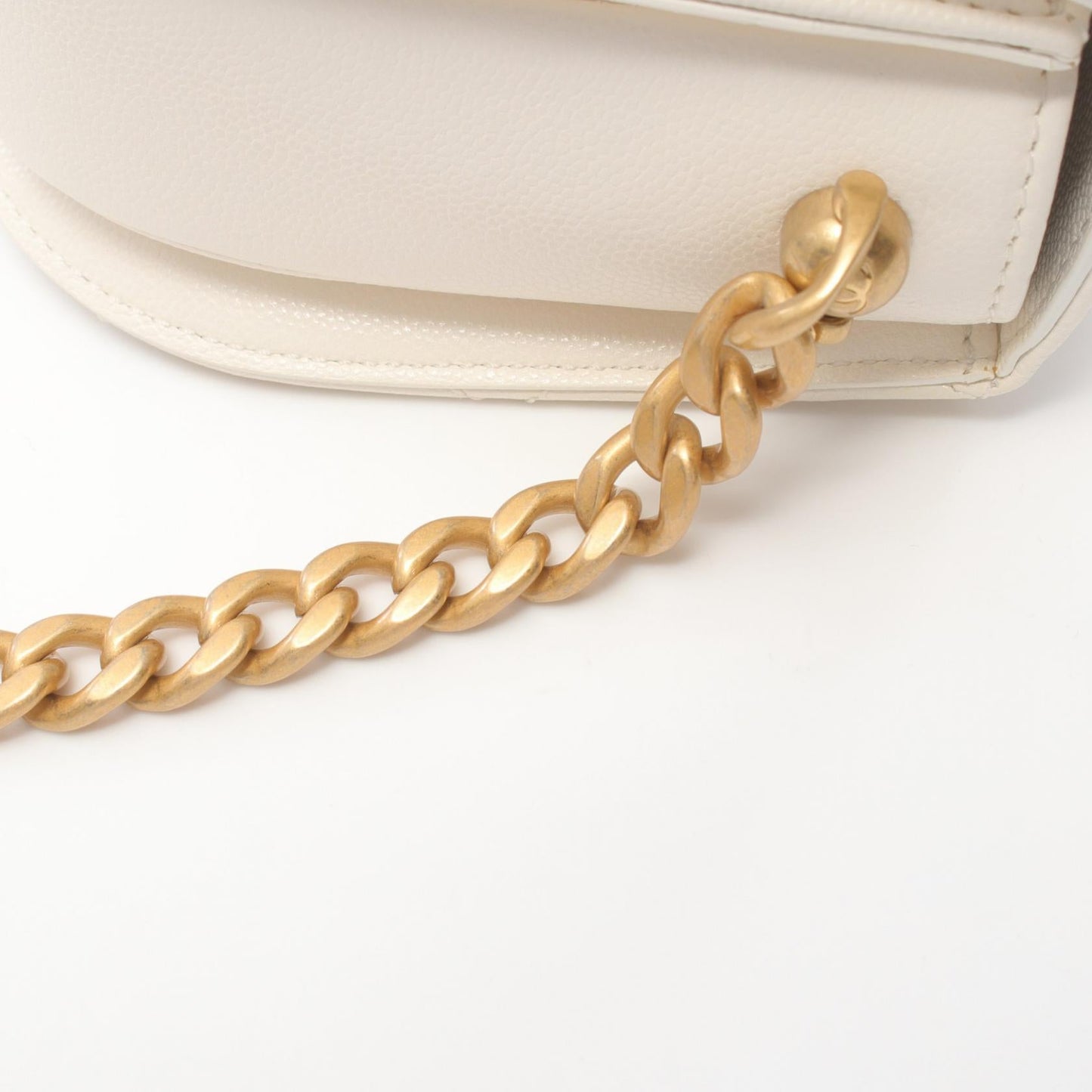 Chanel Matelasse Caviar Shoulder Bag White