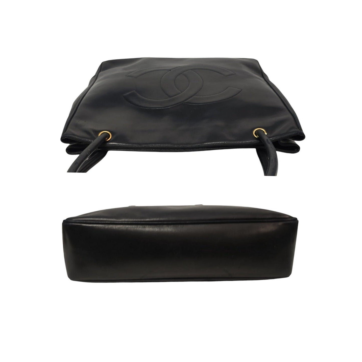 Chanel Vintage Black Lambskin Timeless CC Tote