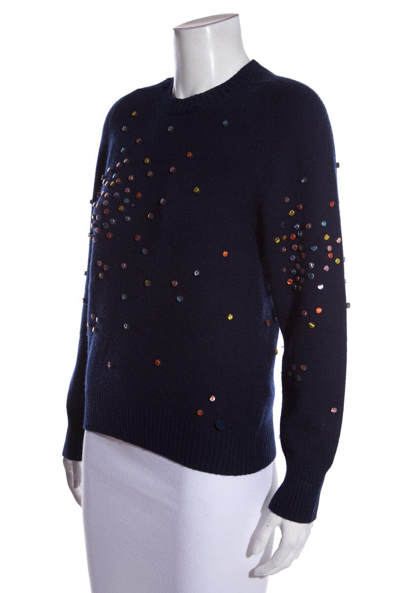 Chanel Navy Confetti Cashmere Navy SZ 34