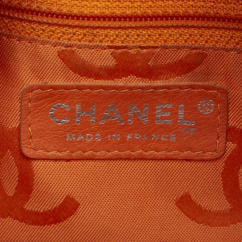 Chanel Cambon Line Leather Handbag Beige Yellow