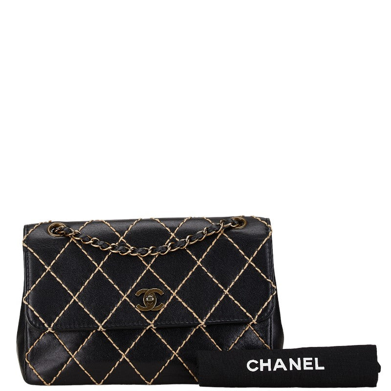 Chanel Leather Matelasse Wild Stitch Chain Shoulder Bag