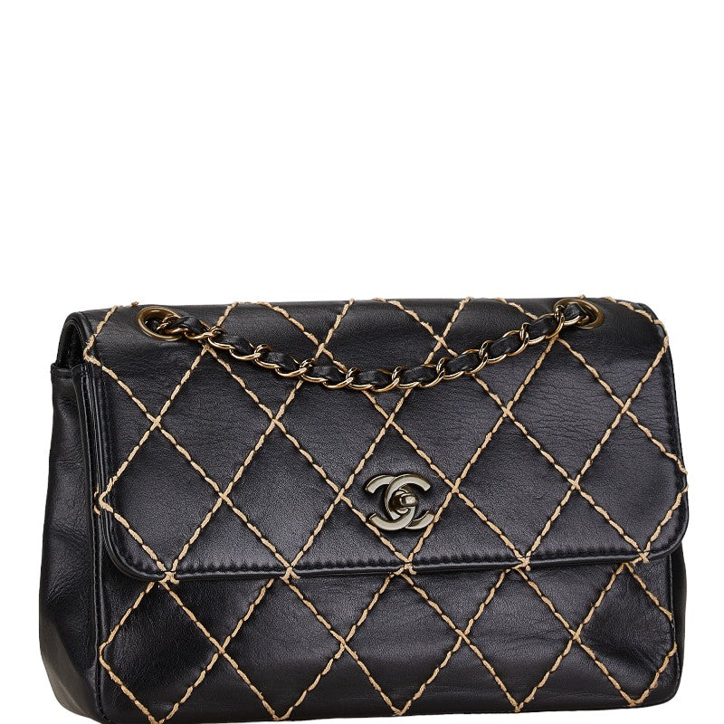 Chanel Leather Matelasse Wild Stitch Chain Shoulder Bag