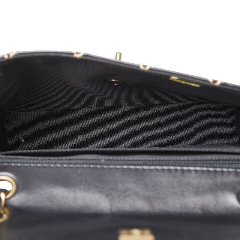 Chanel Leather Matelasse Wild Stitch Chain Shoulder Bag