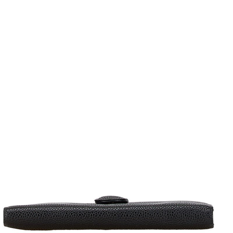 Chanel Caviar Skin Coco Mark Long Wallet