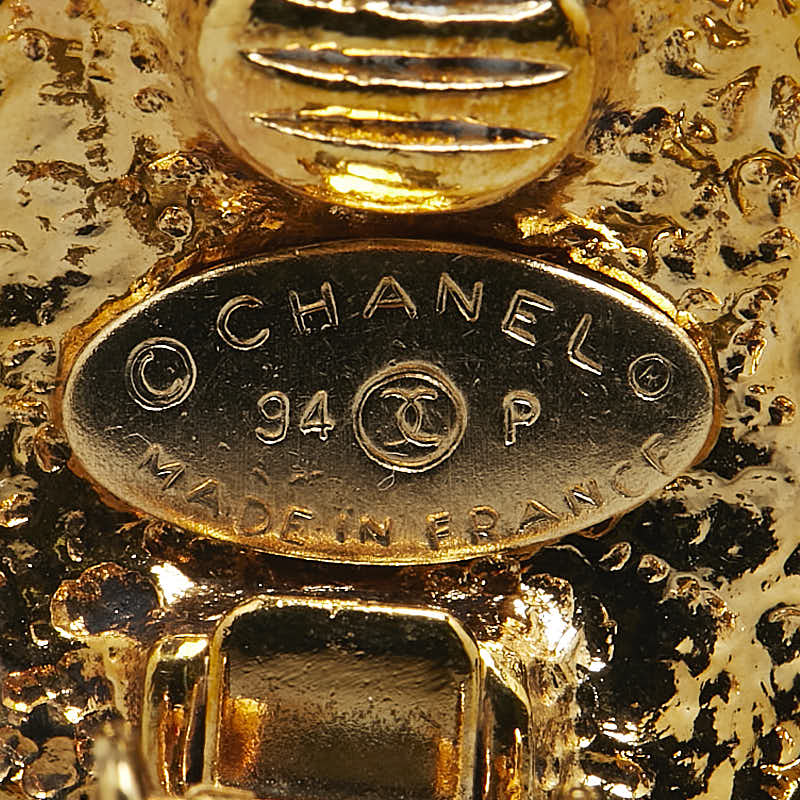 Chanel Vintage Coco Mark Earrings Gold