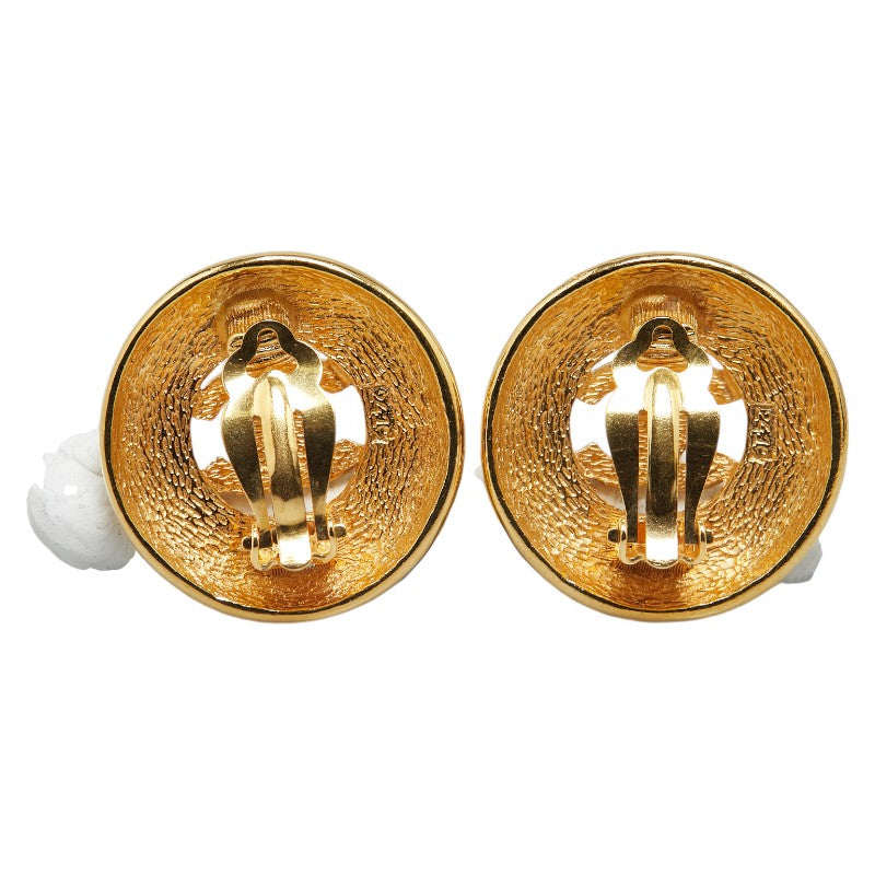 Chanel Coco Mark Circle Earrings Gold