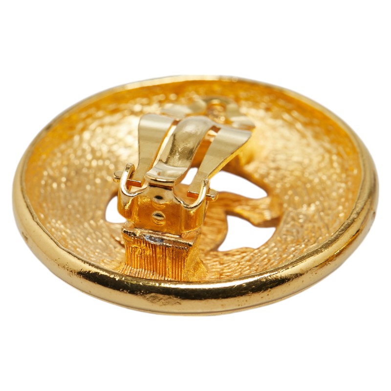 Chanel Coco Mark Circle Earrings Gold