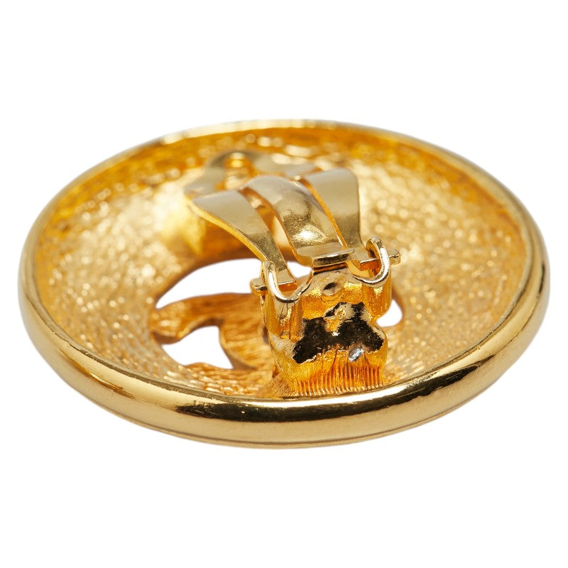 Chanel Coco Mark Circle Earrings Gold